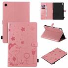 For Lenovo Tab M10 Plus TB-X606F Cat Bee Embossing Pattern Shockproof Table PC Protective Horizontal Flip Leather Case with Holder & Card Slots & Wallet & Pen Slot & Wake-up / Sleep Function(Pink) - 1