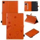 For Samsung Galaxy S6 Lite P610 Cat Bee Embossing Pattern Shockproof Table PC Protective Horizontal Flip Leather Case with Holder & Card Slots & Wallet & Pen Slot & Wake-up / Sleep Function(Orange) - 1