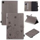 For Samsung Galaxy S6 Lite P610 Cat Bee Embossing Pattern Shockproof Table PC Protective Horizontal Flip Leather Case with Holder & Card Slots & Wallet & Pen Slot & Wake-up / Sleep Function(Grey) - 1