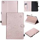 For Samsung Galaxy S6 Lite P610 Cat Bee Embossing Pattern Shockproof Table PC Protective Horizontal Flip Leather Case with Holder & Card Slots & Wallet & Pen Slot & Wake-up / Sleep Function(Rose Gold) - 1