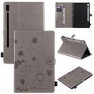 For Samsung Galaxy Tab S6 T860 Cat Bee Embossing Pattern Shockproof Table PC Protective Horizontal Flip Leather Case with Holder & Card Slots & Wallet & Pen Slot & Wake-up / Sleep Function(Grey) - 1