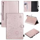 For Samsung Galaxy Tab S6 T860 Cat Bee Embossing Pattern Shockproof Table PC Protective Horizontal Flip Leather Case with Holder & Card Slots & Wallet & Pen Slot & Wake-up / Sleep Function(Rose Gold) - 1