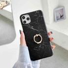For iPhone 11 Frosted IMD Series TPU Protective Case with Ring Holder (Black) - 1