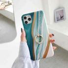 For iPhone 11 Frosted IMD Series TPU Protective Case with Ring Holder (Green) - 1