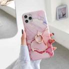For iPhone 12 mini Frosted IMD Series TPU Protective Case with Ring Holder (Pink) - 1