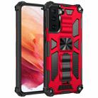 For Samsung Galaxy S21 5G Shockproof TPU + PC Magnetic Protective Case with Holder(Red) - 1