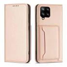 For Samsung Galaxy A42 5G Strong Magnetism Liquid Feel Horizontal Flip Leather Case with Holder & Card Slots & Wallet(Rose Gold) - 1