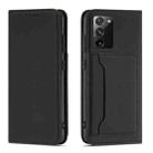 For Samsung Galaxy S20 FE Strong Magnetism Liquid Feel Horizontal Flip Leather Case with Holder & Card Slots & Wallet(Black) - 1