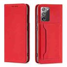 For Samsung Galaxy S20 FE Strong Magnetism Liquid Feel Horizontal Flip Leather Case with Holder & Card Slots & Wallet(Red) - 1