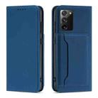 For Samsung Galaxy S20 FE Strong Magnetism Liquid Feel Horizontal Flip Leather Case with Holder & Card Slots & Wallet(Blue) - 1