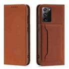 For Samsung Galaxy S20 FE Strong Magnetism Liquid Feel Horizontal Flip Leather Case with Holder & Card Slots & Wallet(Brown) - 1