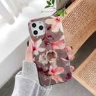 For iPhone 11 Double-sided Film IMD Flowers Pattern Shockproof TPU Protective Case with Ring Holder (Scarlet Butterfly) - 1