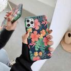 For iPhone 11 Pro Vintage Flowers Pattern Shockproof TPU Protective Case For iPhone 11(Black Background Pink Flower) - 1