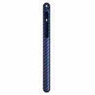 TPU Carbon Fiber Pattern Capacitor Stylus Pen Protective Case with Hook For Apple Pencil 1(Blue) - 1