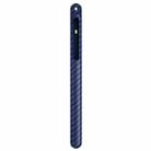 TPU Carbon Fiber Pattern Capacitor Stylus Pen Protective Case with Hook For Apple Pencil 2(Blue) - 1