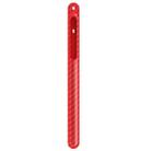 TPU Carbon Fiber Pattern Capacitor Stylus Pen Protective Case with Hook For Apple Pencil 2(Red) - 1