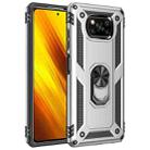 For Xiaomi Poco X3 NFC Shockproof TPU + PC Protective Case with 360 Degree Rotating Holder(Silver) - 1