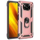 For Xiaomi Poco X3 NFC Shockproof TPU + PC Protective Case with 360 Degree Rotating Holder(Rose Gold) - 1