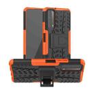 For Huawei P Smart(2021)/Y7a Tire Texture Shockproof TPU+PC Protective Case with Holder(Orange) - 1