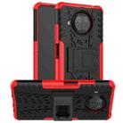 For Xiaomi Mi 10T Lite 5G Tire Texture Shockproof TPU+PC Protective Case with Holder(Red) - 1