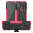 For OnePlus Nord N10 5G Tire Texture Shockproof TPU+PC Protective Case with Holder(Pink) - 1