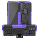 For OnePlus Nord N10 5G Tire Texture Shockproof TPU+PC Protective Case with Holder(Purple) - 1