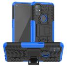 For OnePlus Nord N10 5G Tire Texture Shockproof TPU+PC Protective Case with Holder(Blue) - 1