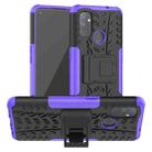For OnePlus Nord N100 Tire Texture Shockproof TPU+PC Protective Case with Holder(Purple) - 1