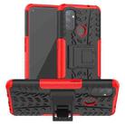 For OnePlus Nord N100 Tire Texture Shockproof TPU+PC Protective Case with Holder(Red) - 1