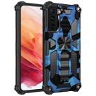 For Samsung Galaxy S21 5G Camouflage Armor Shockproof TPU + PC Magnetic Protective Case with Holder(Dark Blue) - 1