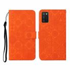 For Samsung Galaxy A02s (US Version) Ethnic Style Embossed Pattern Horizontal Flip Leather Case with Holder & Card Slots & Wallet & Lanyard(Orange) - 1