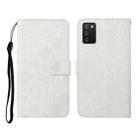 For Samsung Galaxy A02s (US Version) Ethnic Style Embossed Pattern Horizontal Flip Leather Case with Holder & Card Slots & Wallet & Lanyard(White) - 1