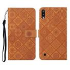 For Samsung Galaxy A10 / M10 Ethnic Style Embossed Pattern Horizontal Flip Leather Case with Holder & Card Slots & Wallet & Lanyard(Brown) - 1