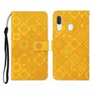 For Samsung Galaxy A20e Ethnic Style Embossed Pattern Horizontal Flip Leather Case with Holder & Card Slots & Wallet & Lanyard(Yellow) - 1