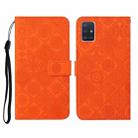 For Samsung Galaxy A51 Ethnic Style Embossed Pattern Horizontal Flip Leather Case with Holder & Card Slots & Wallet & Lanyard(Orange) - 1