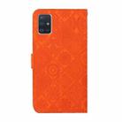 For Samsung Galaxy A51 Ethnic Style Embossed Pattern Horizontal Flip Leather Case with Holder & Card Slots & Wallet & Lanyard(Orange) - 3