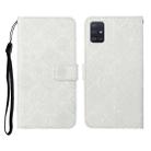 For Samsung Galaxy A51 Ethnic Style Embossed Pattern Horizontal Flip Leather Case with Holder & Card Slots & Wallet & Lanyard(White) - 1
