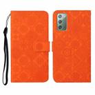 For Samsung Galaxy Note20 Ethnic Style Embossed Pattern Horizontal Flip Leather Case with Holder & Card Slots & Wallet & Lanyard(Orange) - 1