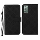 For Samsung Galaxy Note20 Ethnic Style Embossed Pattern Horizontal Flip Leather Case with Holder & Card Slots & Wallet & Lanyard(Black) - 1