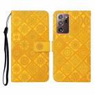 For Samsung Galaxy Note20 Ultra Ethnic Style Embossed Pattern Horizontal Flip Leather Case with Holder & Card Slots & Wallet & Lanyard(Yellow) - 1