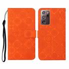 For Samsung Galaxy Note20 Ultra Ethnic Style Embossed Pattern Horizontal Flip Leather Case with Holder & Card Slots & Wallet & Lanyard(Orange) - 1