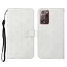 For Samsung Galaxy Note20 Ultra Ethnic Style Embossed Pattern Horizontal Flip Leather Case with Holder & Card Slots & Wallet & Lanyard(White) - 1