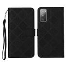 For Samsung Galaxy S20 FE Ethnic Style Embossed Pattern Horizontal Flip Leather Case with Holder & Card Slots & Wallet & Lanyard(Black) - 1