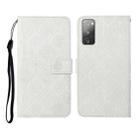 For Samsung Galaxy S20 FE Ethnic Style Embossed Pattern Horizontal Flip Leather Case with Holder & Card Slots & Wallet & Lanyard(White) - 1