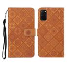 For Samsung Galaxy S20+ Ethnic Style Embossed Pattern Horizontal Flip Leather Case with Holder & Card Slots & Wallet & Lanyard(Brown) - 1
