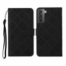 For Samsung Galaxy S21+ 5G Ethnic Style Embossed Pattern Horizontal Flip Leather Case with Holder & Card Slots & Wallet & Lanyard(Black) - 1