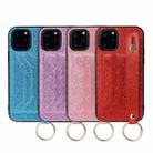 For iPhone 12 mini Glitter Powder PU+TPU Shockproof Protective Case with Holder & Card Slots & Wrist Strap (Red) - 9
