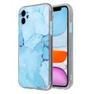 For iPhone 11 Coloured Glaze Marble TPU + PC Protective Case (Blue) - 1
