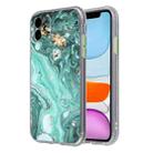 For iPhone 11 Coloured Glaze Marble TPU + PC Protective Case (Green) - 1