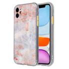 For iPhone 11 Coloured Glaze Marble TPU + PC Protective Case (Orange) - 1